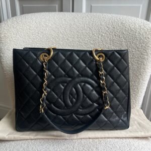 Chanel Black Caviar Grand Shopper Tote Gold Hardware (GST)