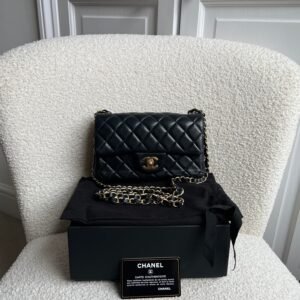 Chanel Mini Rectangular Classic Flap in Black Lambskin