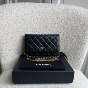 Chanel Wallet on Chain in Black Lambskin Gold Hardware