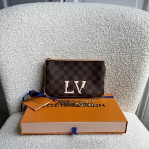 Louis Vuitton “LV” Double Pochette Damier Ebene
