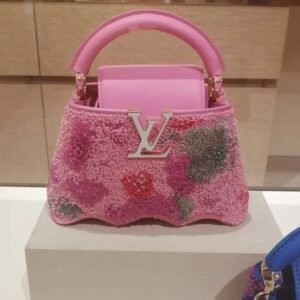 Louis Vuitton beaded capucines pink bag